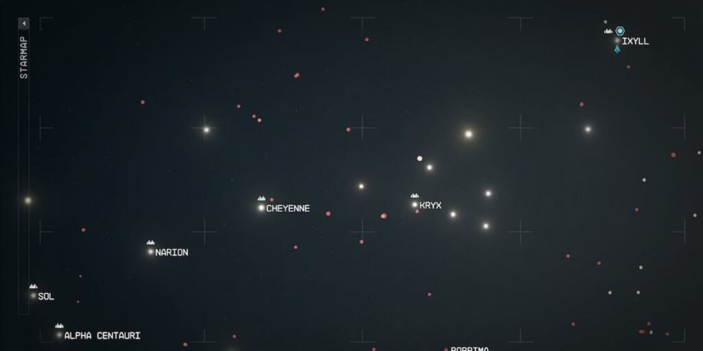 Star map starfield