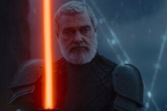A shot of Baylan Skoll's lightsaber in Ahsoka