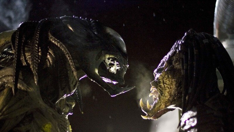 A Predator starring down an Alien, Alien vs. Predator Anime