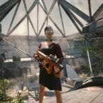 V stands in the ruins of Dogtown in Cyberpunk 2077