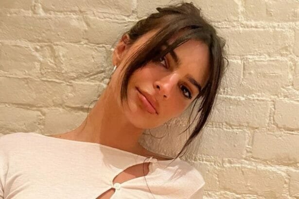 Emily Ratajkowski in white dress