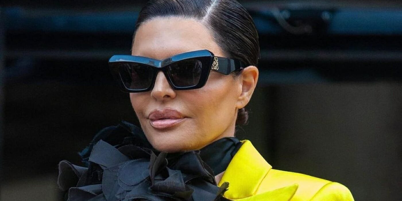 Lisa Rinna in yellow minidress at the Paris Fashion Week