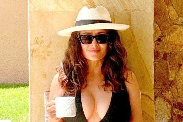 Salma Hayek rocks cowboy hat and glasses in video