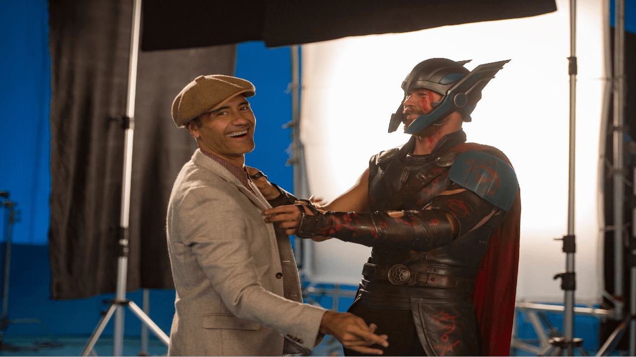 Taika Waititi with Chris Hemsworth